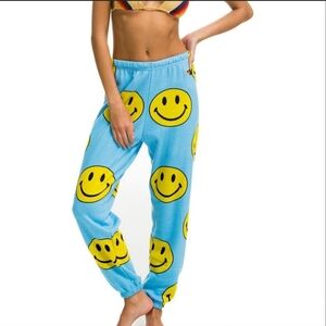 Blue Smiley Face Joggers